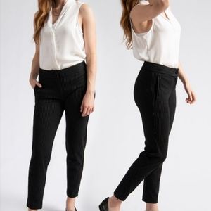 Betabrand Pinstripe Cigarette Dress Pant Yoga Pant